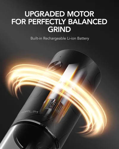 Vista 5 de FORLIM Juego de molinillo eléctrico de sal y pimienta, recargable por USB, molinillo automático de sal y pimienta con cubierta antipolvo, control