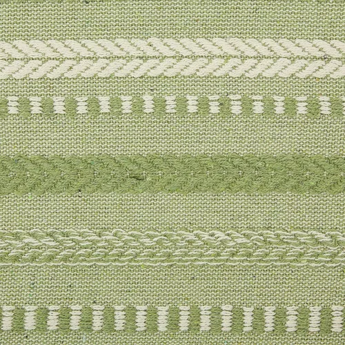 Vista 3 de DII Farmhouse - Camino de mesa trenzado a rayas, 15x72 (15x77, con flecos incluidos), verde antiguo