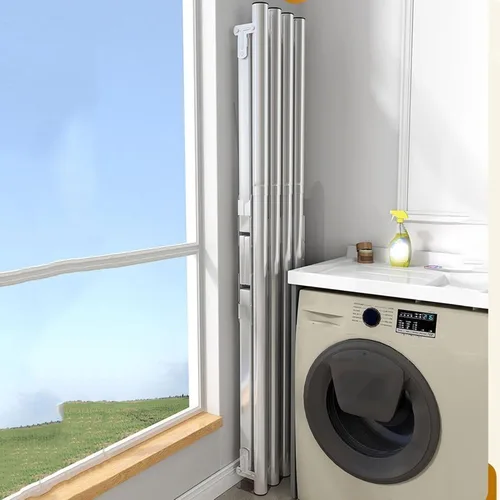 Vista 3 de Foldable 160Cm Stainless Steel Clothes Drying Rack, Heavy Duty Retractable Laundry Rack, Portable Indoor/Outdoor Garment Dryer, Space-Saving Design