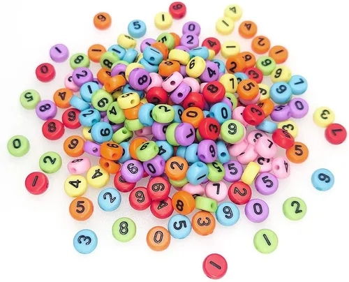 Vista 26 de 800 cuentas redondas blancas de letras del alfabeto acrílico de 4x7mm de la A a la Z, formas mixtas de plástico, cuentas sueltas a granel