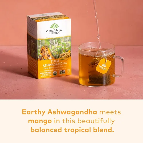 Vista 3 de Organic India - Té orgánico de Tulsi, té de hierbas, 18 bolsas de infusión. paquete de 6