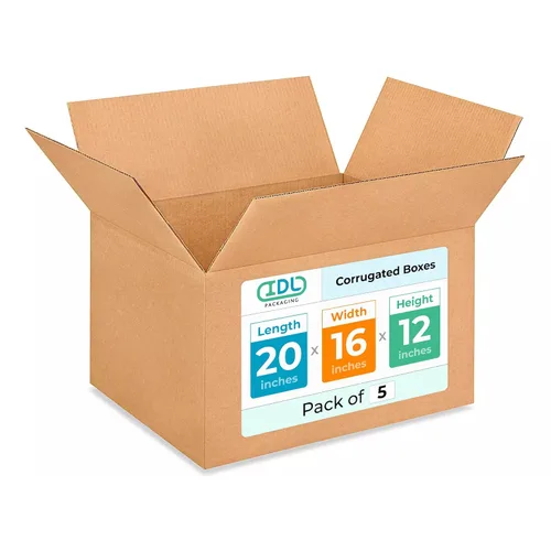 Vista 121 de IDL Packaging Paquete de 5 cajas de envío altas de 8 x 8 x 48 pulgadas, extra resistentes de 200 libras frente a caja regular, cajas de mudanza