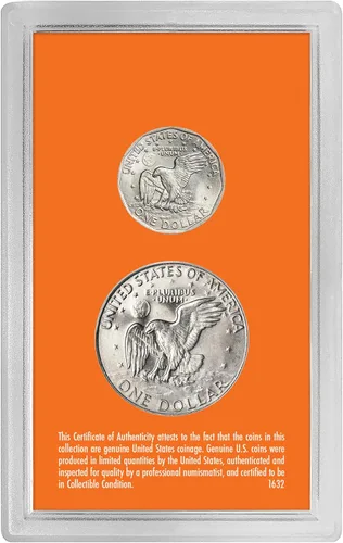 Vista 2 de American Coin Treasures Último dólar de Eisenhower y primer dólar de Susan B. Anthony