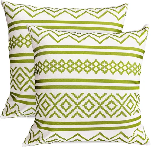 Vista 71 de Juego de 2 fundas de almohada decorativas negras boho 16x16 pulgadas, fundas de almohada de lino modernas estilo bohemia campestre para exteriores