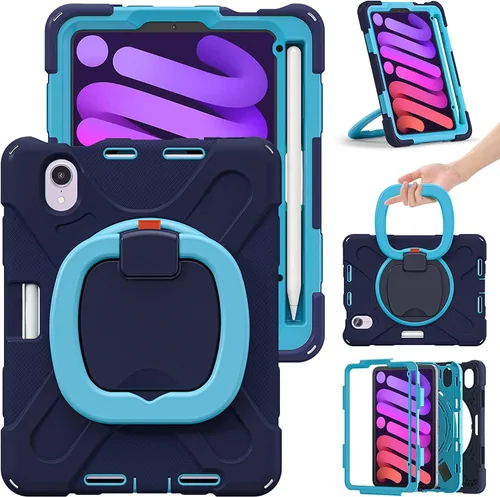 Vista 47 de Funda para iPad Air de 3ª generación – Funda resistente para niños con soporte giratorio, soporte para lápices y correa de transporte para iPad