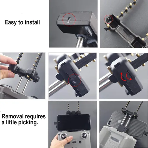 Vista 3 de Skyreat Extensor de Rango de Antena Yagi-UDA 5.8Ghz Amplificador de Señal para DJI Neo/Mini 5 Pro/ 4K 3 Pro Mavic Air 2 Drone RC-N1 / RCN2 /RCN3