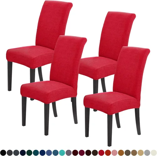 Vista 43 de Joccun - Juego de 2 fundas para sillas de comedor, fundas elásticas para sillas de comedor, fundas de asiento para sillas de comedor, funda de Negro