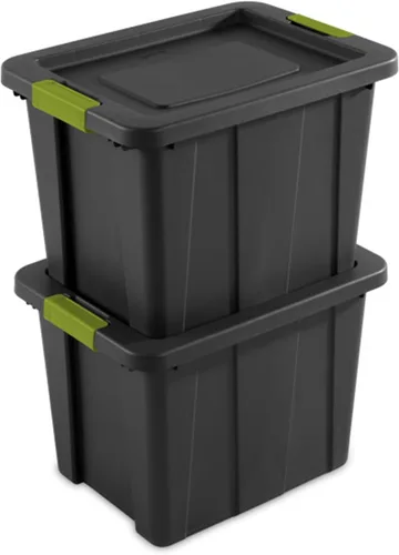 Vista 7 de Sterilite Paquete de 6 contenedores de almacenamiento con tapas, bolsas resistentes, Tuff1, 18 galones, índigo oscuro