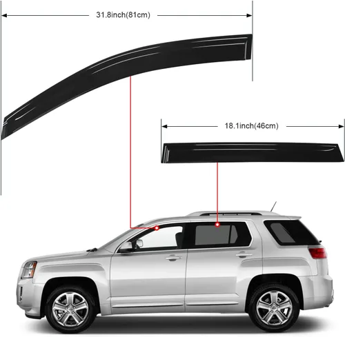 Vista 6 de Protección contra la lluvia para ventanas Nilight para GMC Terrain 2010 2011 2012 2013 2014 2015 2016 2017, Deflectores de ventana, Viseras