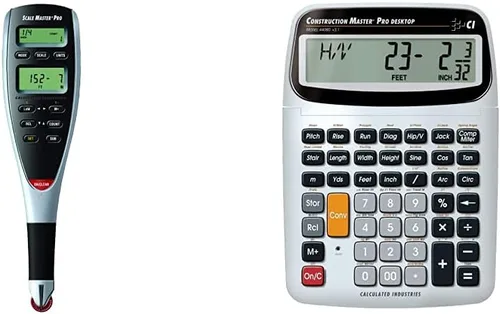 Calculated Industries Paquete de herramientas de despegue de medidas de plan digital con calculadora de fracción de pies y pulgadas de construcción