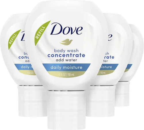 Dove Concentrate Refill Daily Moisture - Recarga de 4 fl oz (hace 16 fl oz), 4 unidades