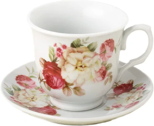Vista 2 de Lorren Home Trends 230-1234 Tazas y platillos, talla única, rojo