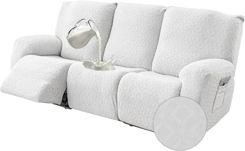 Vista 12 de Gennia - Funda impermeable para silla reclinable, fundas elásticas para sofá reclinable con bolsillos, fundas lavables para sillón reclinable Lazy