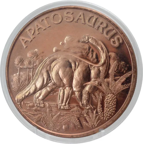 Vista 8 de Dinosaurio Pteranodon Prehistórico - 1 onza.999 cobre puro redondo coleccionable de 39mm moneda de desafío en cápsula - COA de Heavenly Metals