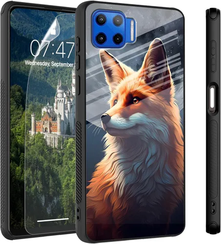 Vista 83 de Funda para Motorola Moto Edge 2022, cubierta trasera de vidrio templado con protector de pantalla, funda protectora a prueba de golpes para Motorola