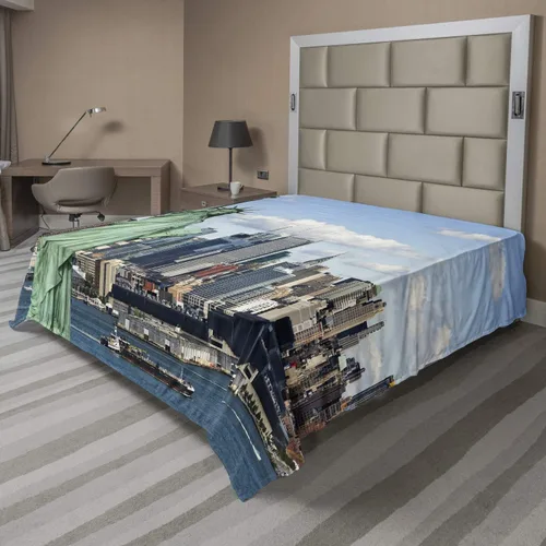 Vista 74 de Ambesonne Sábana encimera de reglas de baño, texto de texto de texto de «Don't Spread Gérmenes» con estampado de dibujos animados, suave y cómoda