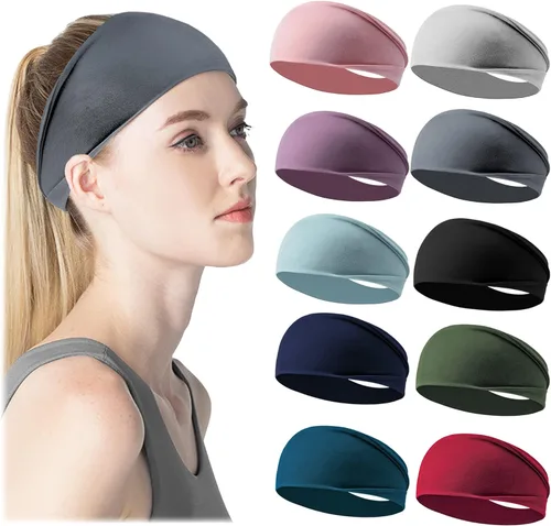 Diademas de entrenamiento para mujer, antideslizantes, deportivas, para yoga, viajes, fitness, atléticas, elásticas, absorben la humedad para niñas