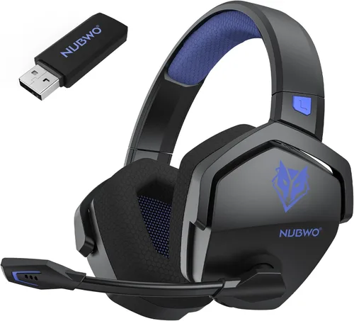 NUBWO G06 Auriculares inalámbricos duales para juegos con micrófono para PS5, PS4, PC, móvil, interruptor inalámbrico de 2.4 GHz + Bluetooth -