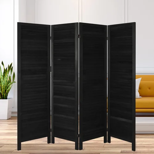 Vista 9 de ECOMEX Divisor de habitación de madera con 8 rejillas de 5.6 pies de alto, paneles de pantalla de privacidad plegables, pared divisora