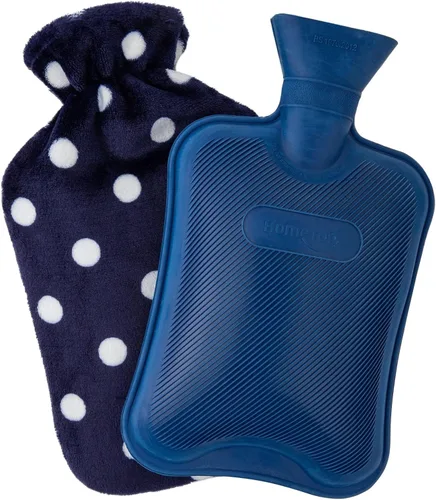 Vista 9 de HomeTop Botella de agua caliente o fría de goma clásica prémium con funda de forro polar suave