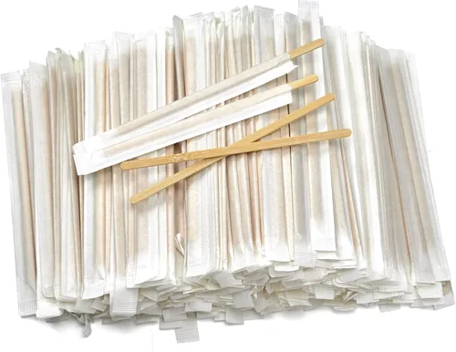 1000 unidades de palitos de café de bambú envueltos individualmente – Palitos para remover café de 5.5 pulgadas, palitos para remover para la barra