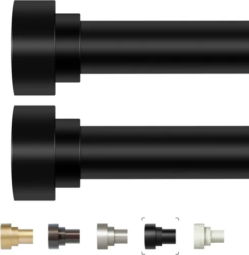 Vista 12 de Paquete de 2 barras de cortina doradas para ventanas de 30 a 42 pulgadas (2.5-3.5 pies), barras de cortina resistentes de 1 pulgada de diámetro