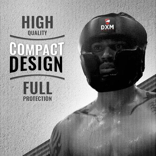 Vista 4 de Casco de boxeo para entrenamiento de MMA, Sparring Kickboxing, protector de cabeza de seguridad ajustable para Muay Thai, Karate, Taekwondo Negro