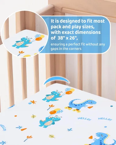Vista 7 de Colchón Pack and Play: 38 x 26 pulgadas, suave, transpirable, portátil, para cuna para bebé, impermeable, lavable, se adapta perfectamente a Pack n