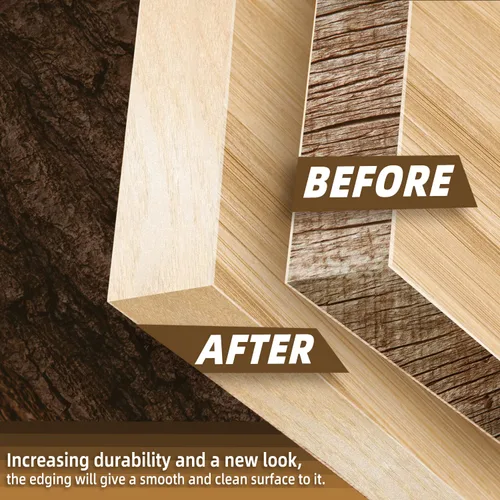 Vista 3 de GSCIT Club Banda de Borde de Abedul, rollo de 1 1/2 pulgadas x 25 pies de Banda de Borde de Chapa Preencolada Flexible, Banda de Cinta de Madera Real