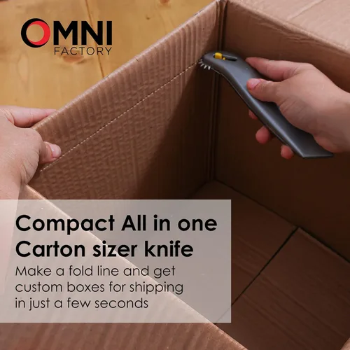Vista 4 de Cuchilla de Cuchillo Utilitario Dimensionador de Cartón 2 en 1 - Redimensionar/Reducir Cajas de Envío de Cartón
