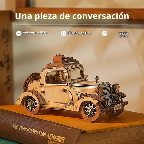 Vista 3 de ROBOTIME Rompecabezas 3D para adultos, kits de manualidades de madera para adolescentes, kit de modelo de construcción con luz LED para construir
