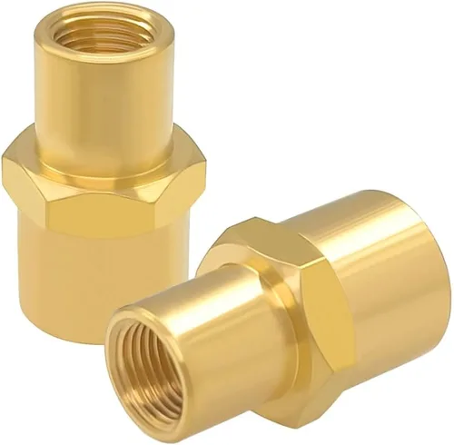 Vista 9 de Hooshing Adaptador de acoplador hembra reductor de latón de 1/2" a 1/4" NPT reductor de tubería (2 unidades)