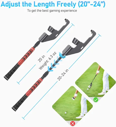 Vista 4 de VR Golf Club for Oculus Quest 2Pro, Defanti VR Golf Club Attachment with Aiming Guidance Help and 2 Controller Covers Bonus, Golf Club Handle