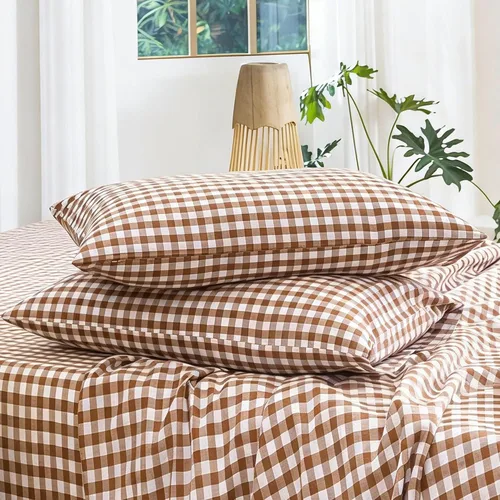 Vista 9 de MooMee Ropa de Cama Juego de 2 fundas de almohada 100% algodón lavado con textura parecida al lino, transpirable, duradera, suave y cómoda