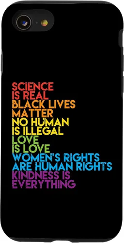 Vista 18 de Science is Real Black Lives Matter Rainbow LGBT Pride Gift Case for iPhone 17
