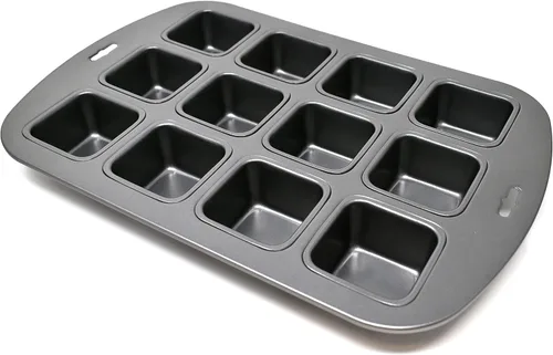 Vista 2 de Norpro Molde antiadherente de 12 cavidades para magdalenas, magdalenas y cupcakes, cuadrados