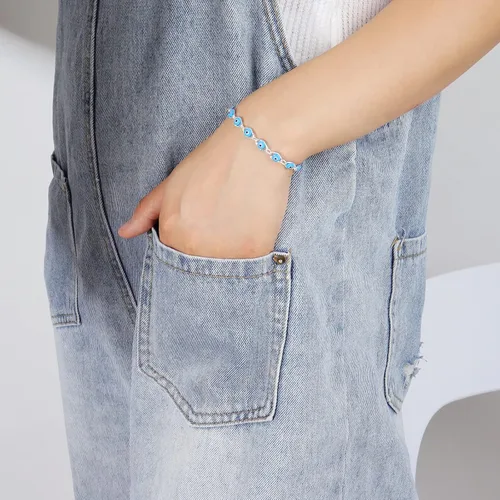 Vista 4 de Long tiantian Pulsera de cadena de mano, pulsera de anillo de cadena de mano, pulseras de oro para mujer, regalos de plata, cadena de mano de plata