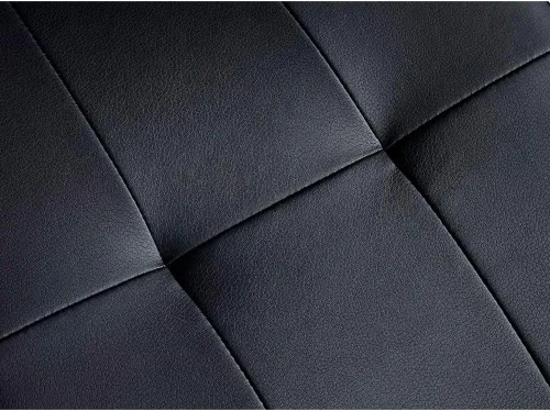 Vista 9 de ZURI Silla de comedor moderna Charlotte con patas de acero inoxidable pulido, cuero sintético negro