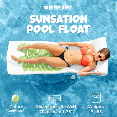 Vista 2 de Texas Recreation Sunsation - Flotador de espuma de 70 pulgadas para piscina, color blanco (paquete de 2)