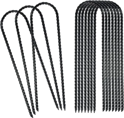 Estacas de viento para trampolines de 10 x 2 pulgadas, estacas de acero galvanizado en forma de U, anclajes de suelo con extremo afilado para tienda