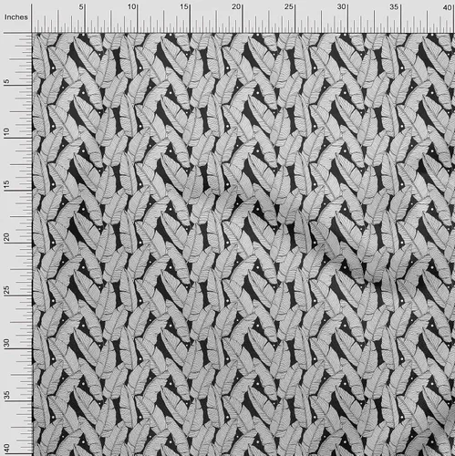 Vista 4 de oneOone Cotton Flex Black Fabric Tropical Craft Projects Decor Fabric Printed by The Yard 40 Inch Wide-7Y