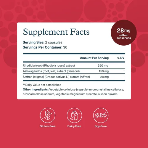 Vista 3 de Youtheory Saffron Advanced con Rhodiola, 60 unidades (1 botella)