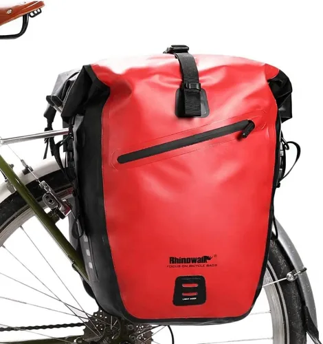 Vista 8 de Bolsa para Bicicleta Rhinowalk Bolsa de Alforja Impermeable para Bicicleta para Portaequipaje de Bicicleta Bolsa de Sillín de Bicicleta Bolsa