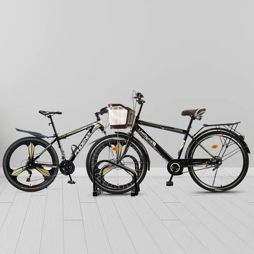 Vista 8 de WALMANN Soporte para bicicleta de piso para 2 bicicletas, soporte de estacionamiento para bicicletas, soporte de almacenamiento para bicicletas