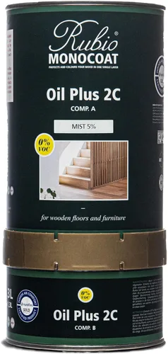 Vista 115 de Rubio Monocoat Tinte y Acabado para Madera 650 pies² - Blanco 5% Oil Plus 2C Secado Rápido, Aceite para Madera de Linaza Ecológico para Uso