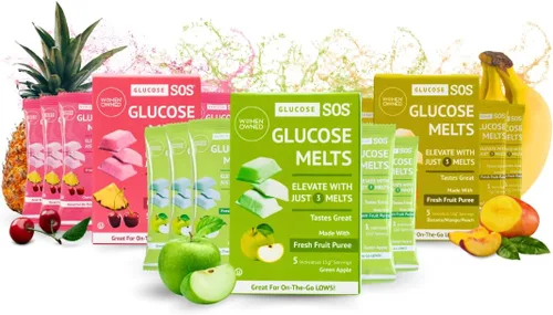 Vista 11 de Comprimidos de Glucosa SOS que se Derriten Hechos con Polvo de Dextrosa, Puré de Frutas Natural, Azúcar, Comprimidos de Glucosa, Suplemento