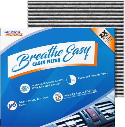 Vista 18 de Filtro de cabina AC y calefactor de defensa contra olores Breathe Easy de Spearhead, se ajusta como OEM, hasta un 25% más duradero con carbón