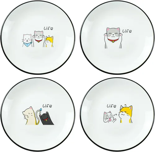 Vista 11 de SOCOSY Platos de cerámica para condimentos de perro de dibujos animados, plato de salsa, cuenco de inmersión para sushi, platos para aperitivos