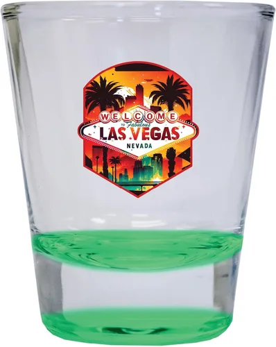 Vista 5 de Las Vegas Nevada Design A Souvenir - Vaso de chupito redondo de 1.5 onzas, color azul Azul Individual