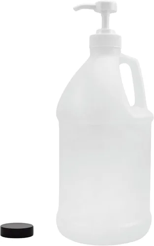 Cornucopia Brands Jarra de plástico de medio galón con bomba; botella de 64 onzas/2 cuartos de galón con loción y bomba de líquido superior para